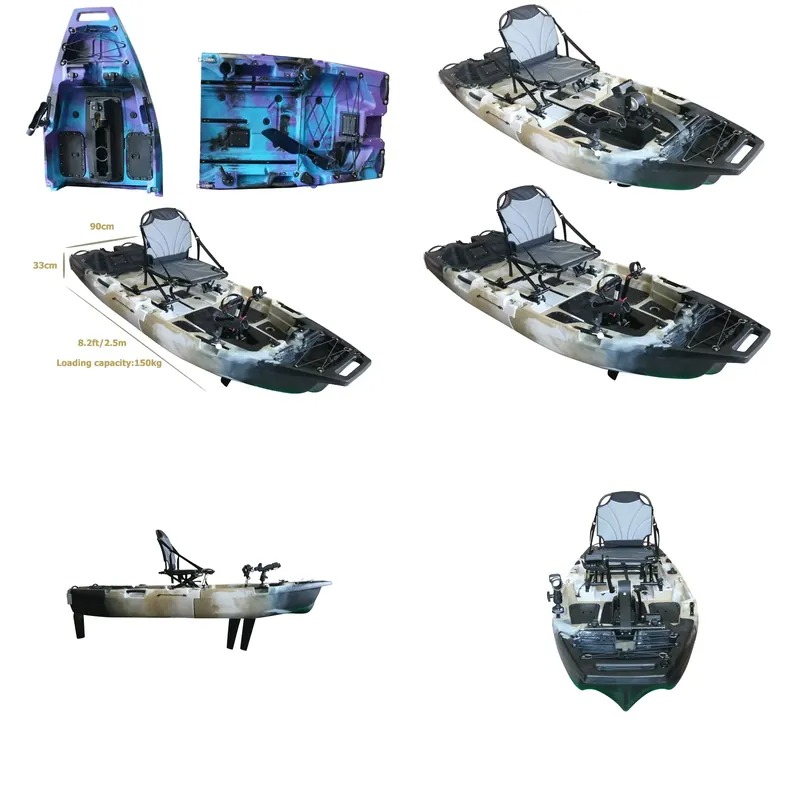 Fishing Kayak Pedal Drive - 8ft Modulares Einzel-Sitz-Kajak mit Flossenpedalantrieb und
