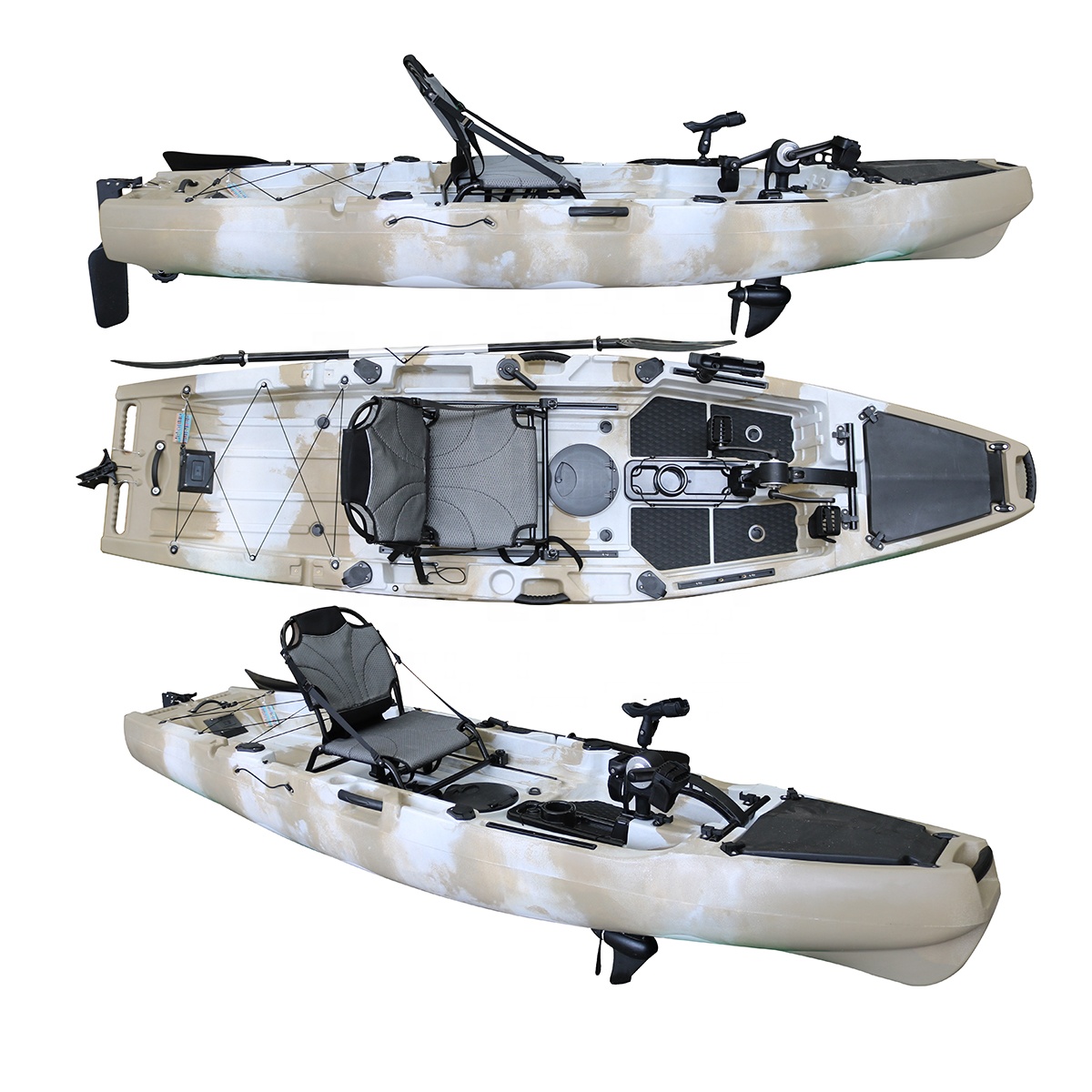 Fishing Kayak Pedal Drive - Vicking 10,5FT Angelkajak mit Pedalantrieb, Einzelsitz,