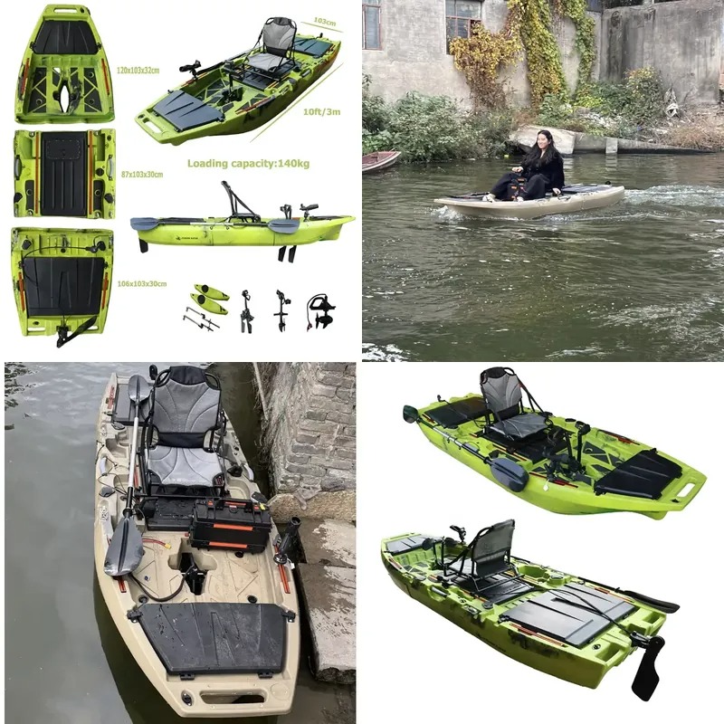 Fishing Kayak Pedal Drive - 10ft Flossenpropeller-Pedalantrieb-Kajak, modular, Solo, motorisiert, abnehmbares