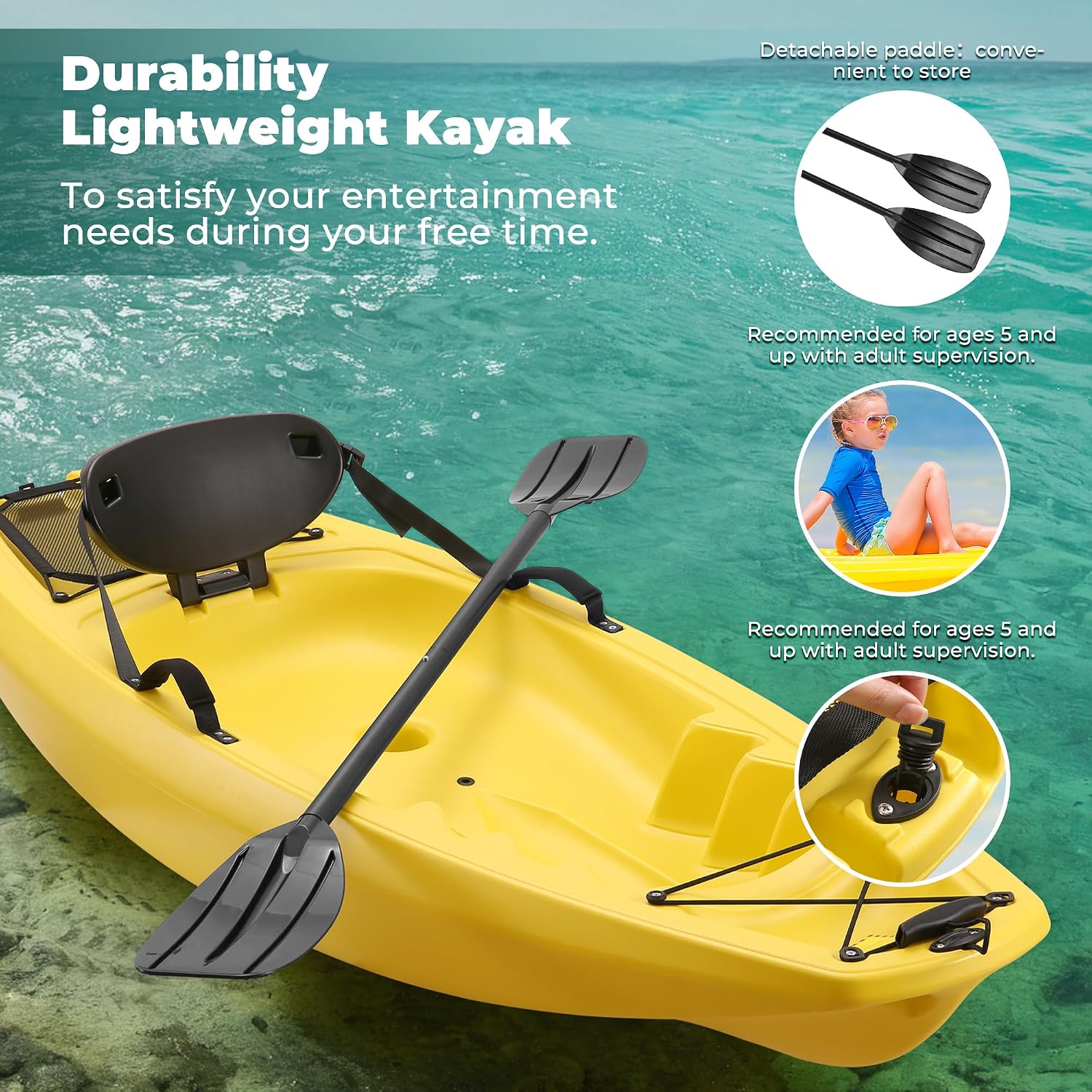 Kajak mit Paddel 6,5 FT Freize – Fishing Kayak Paddle Bewertung und Preis